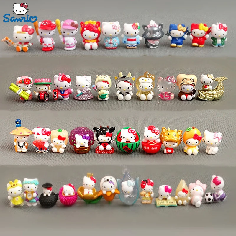 

10-20 шт., фигурки героев мультфильма «Hello Kitty»