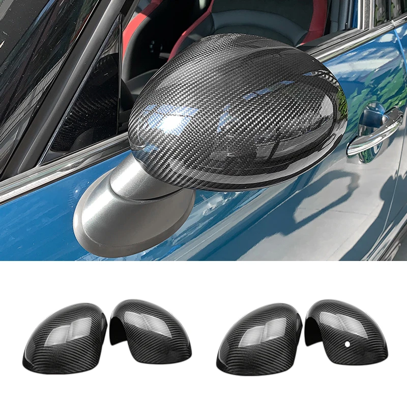 

2pcs Car RearView Mirror Cover Case Carbon Fiber Shell For Mini Cooper JCW F54 F55 F56 F60 Countryman Accessories