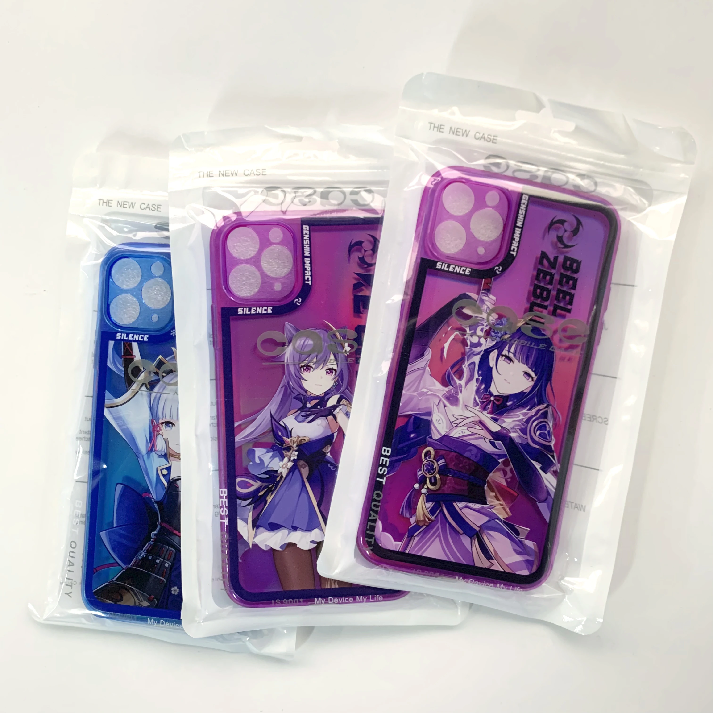 hot raiden shogun baal phone case for iphone 13 mini 12 11 pro max xs x xr yae miko hutao genshin impact fluorescent clear cover free global shipping