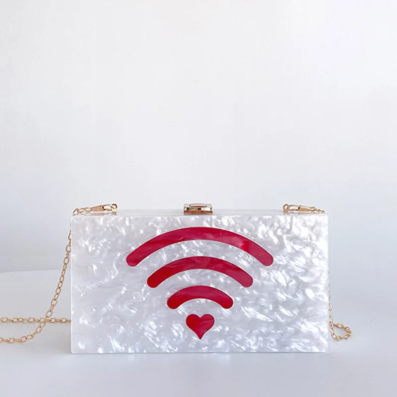 

Акриловый клатч-кошелек для женщин, персонализированная модная квадратная сумочка с Wi-Fi, вечерняя сумка через плечо для вечеринки