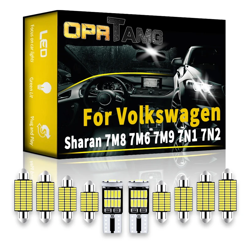 

OPRTAMG для Volkswagen Sharan 7M8 7M6 7M9 7N1 7N2 1994-2020 2021 2022 комплект автомобильных светодиодных ламп для внутреннего освещения Canbus автомобильные аксессуары