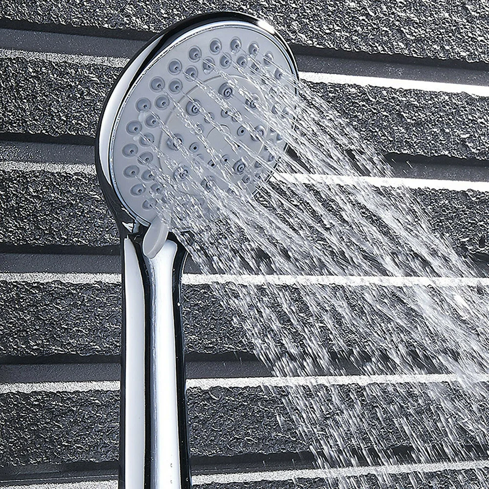 

Handle Shower Head Wall Bracket Hose Set 5-Speed 4 Points Adjustment Pressurized Hand Spray Shower Bathroom Decoration Hardware