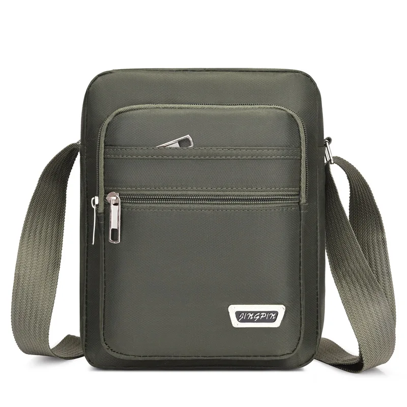 2023 New Men's Crossbody Bag Nylon Waistpack Travel Shoulder Bag Fashion Solid Color Casual Multi functional Men's Bag