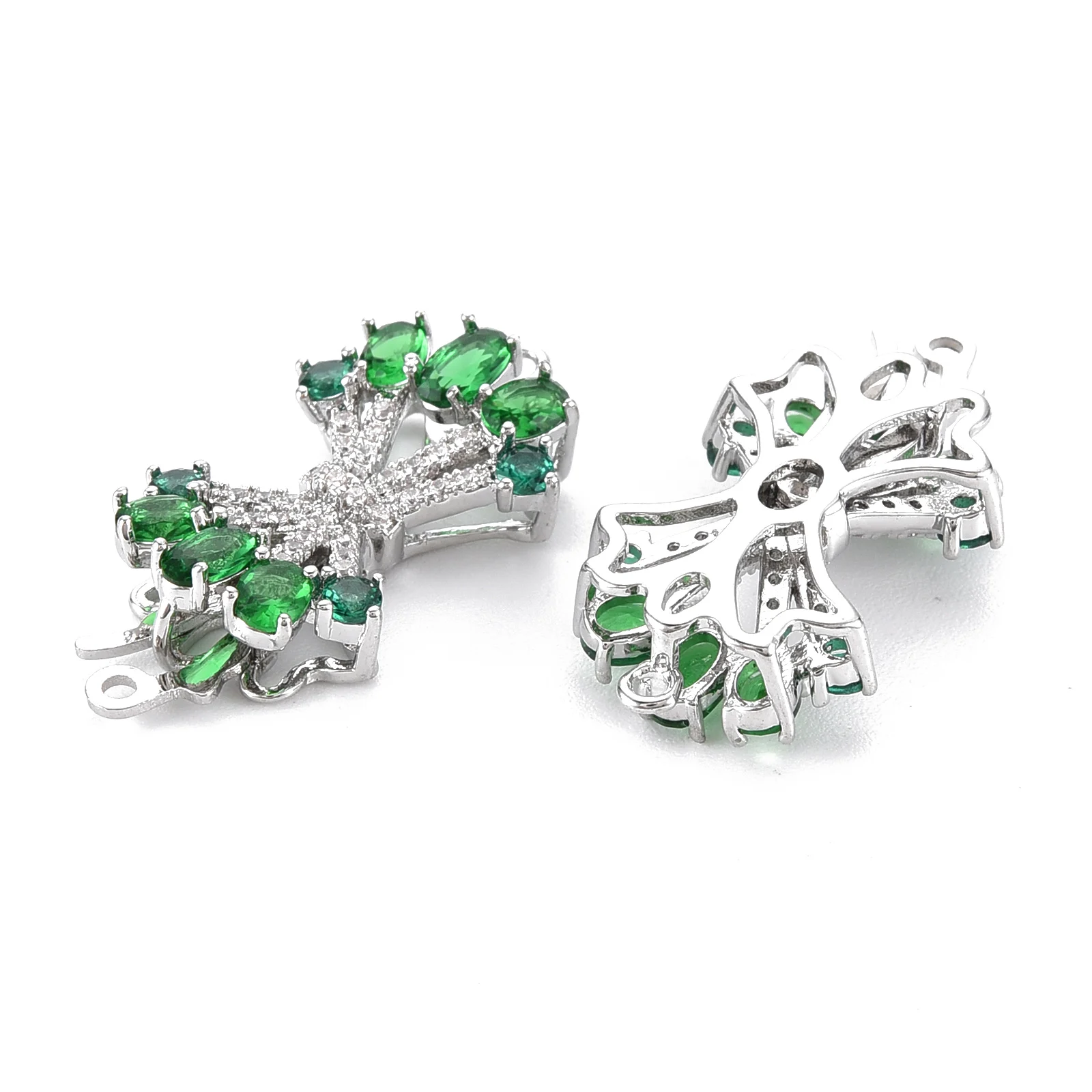 

10 комплектов, застежки из латуни с изумрудами, застежки с бантом, застежки с крючком для браслета, украшения в стиле ретро