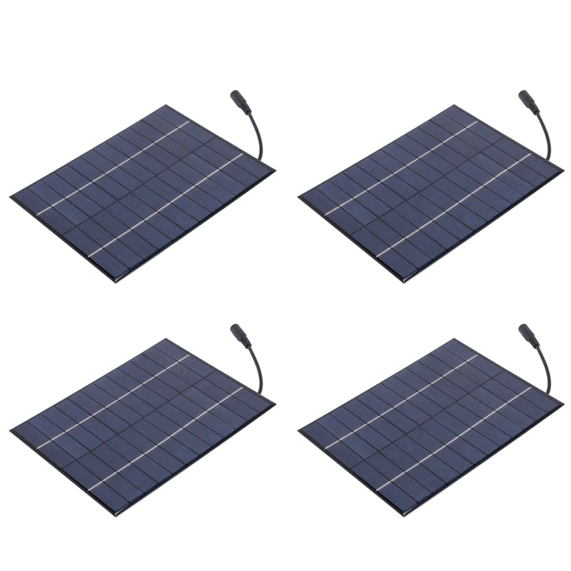 

4X 12V 5.2W Mini Solar Panel Polycrystalline Solar Cells Silicon Epoxy Solar Module System Battery Charger + DC Output