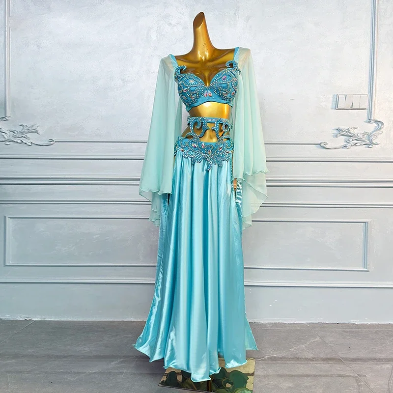 Костюм для танца живота женщин роскошный элегантный шифоновый комплект со