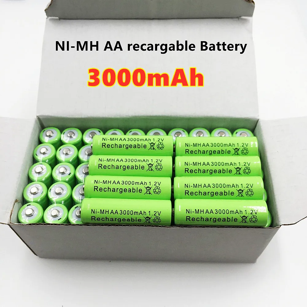 

4 ~ 20 PCS 1,2V 3000 mAh NI MH AA Pre-cargado bateras recargables NI-MH recargable AA batera para juguetes micrfono de la cmara
