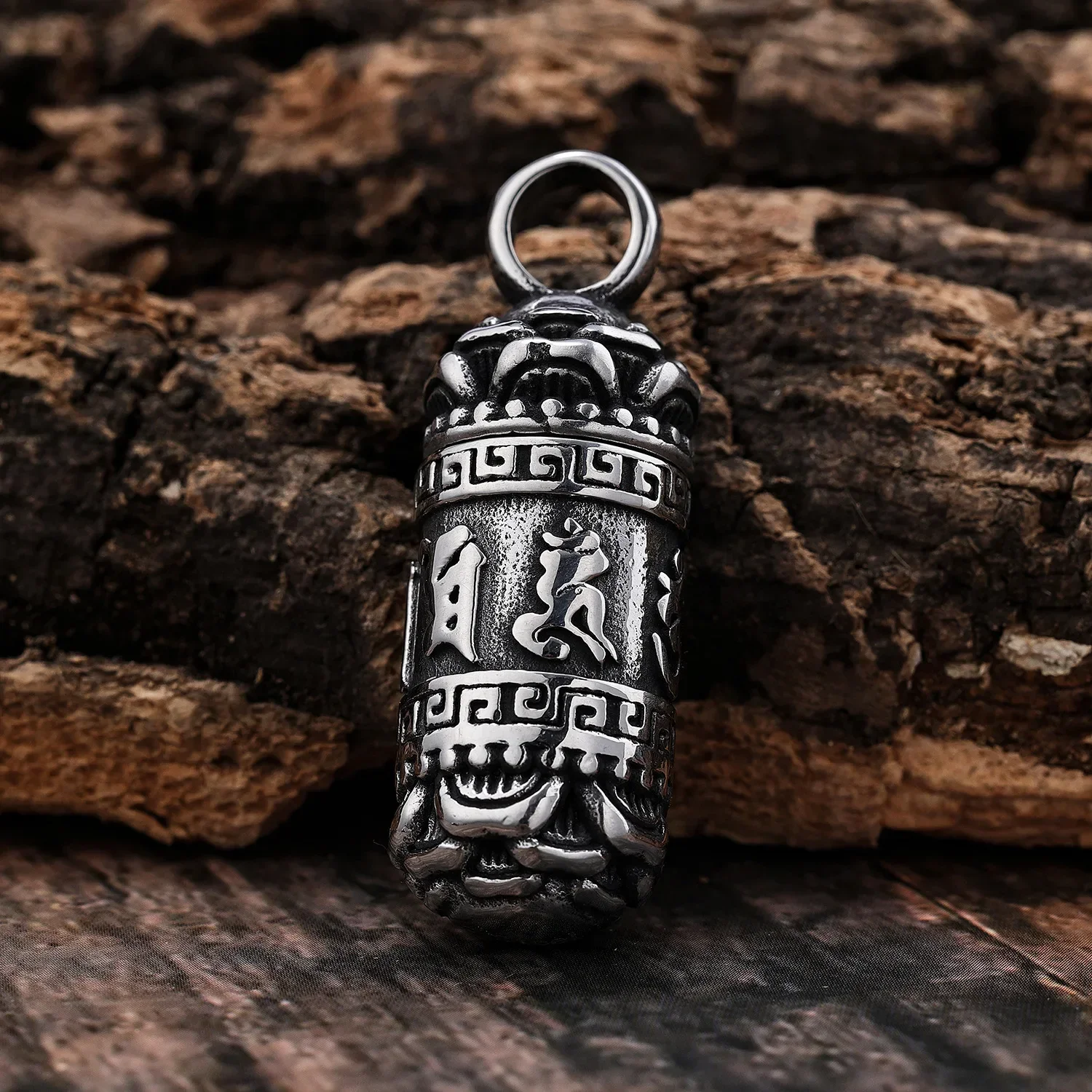 Открывающаяся цилиндрическая подвеска из нержавеющей стали Sanskrit для мужчин