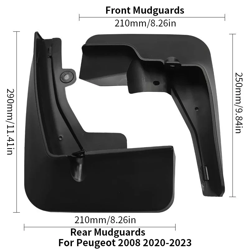 Брызговики для Peugeot 2008 щитки от грязи 2020 2021 2022 2023 брызговик против брызг передние