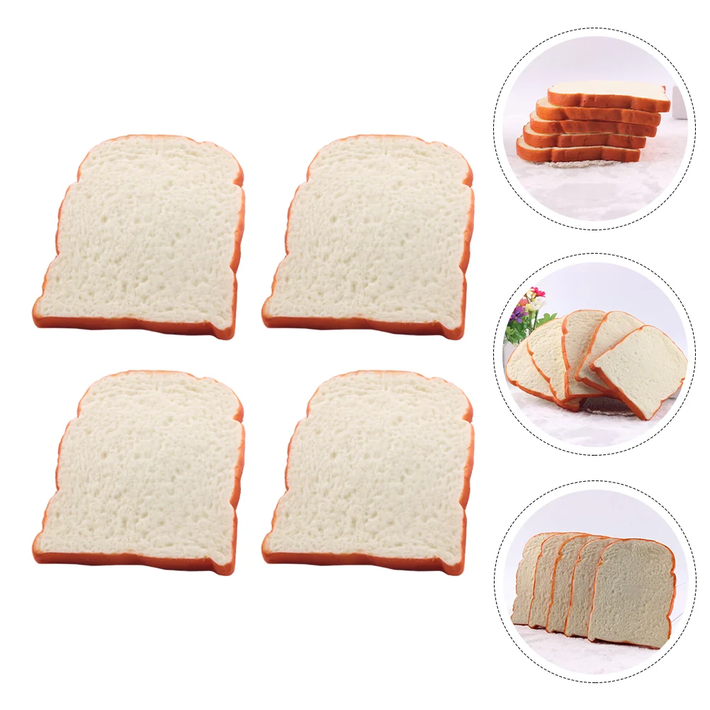 

Bread Fake Model Food Toast Artificial Simulation Cake Decoration Toys Dessert Simulated Toy Slice Play Props Pu Faux Two