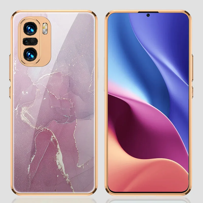 

GKK Painted Tempered Glass Hard Cover For Xiaomi Redmi K40 Pro K40S Case Electroplated Straight Frame For Xiaomi Poco F3 Case