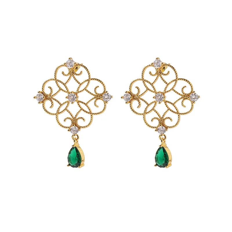 

Модные серьги Простые индивидуальные уличные стрельбы китайский узел цветок пластина бриллиант полый дизайн ювелирные изделия