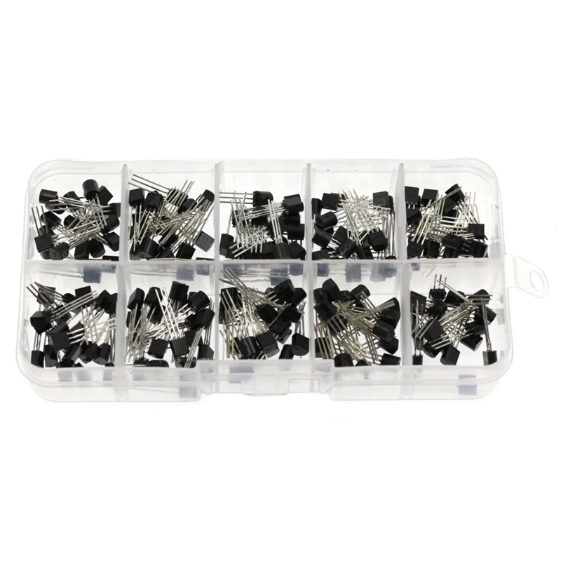 

Transistor Assorted Kit BC327 BC337 BC517 BC547 BC548 BC549 BC550 BC556 BC557 BC558 200pcs 10 Values Durable Assortment B36A