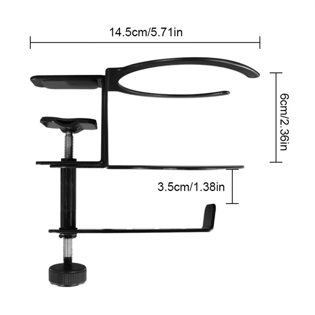 

Gaming Headset Stand 360 Rotating Headphone Cup Holder Wall Hook Mount Earphones Stand Water Cup Earphone Storage Stand