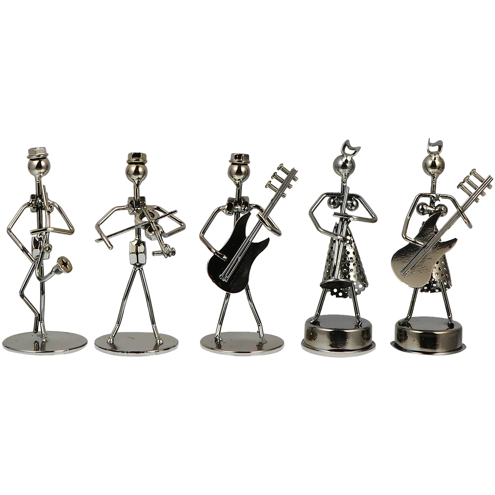 

5pcs Desktop Band Adornments Iron Figure Ornament Chic Tabletop Band Decor