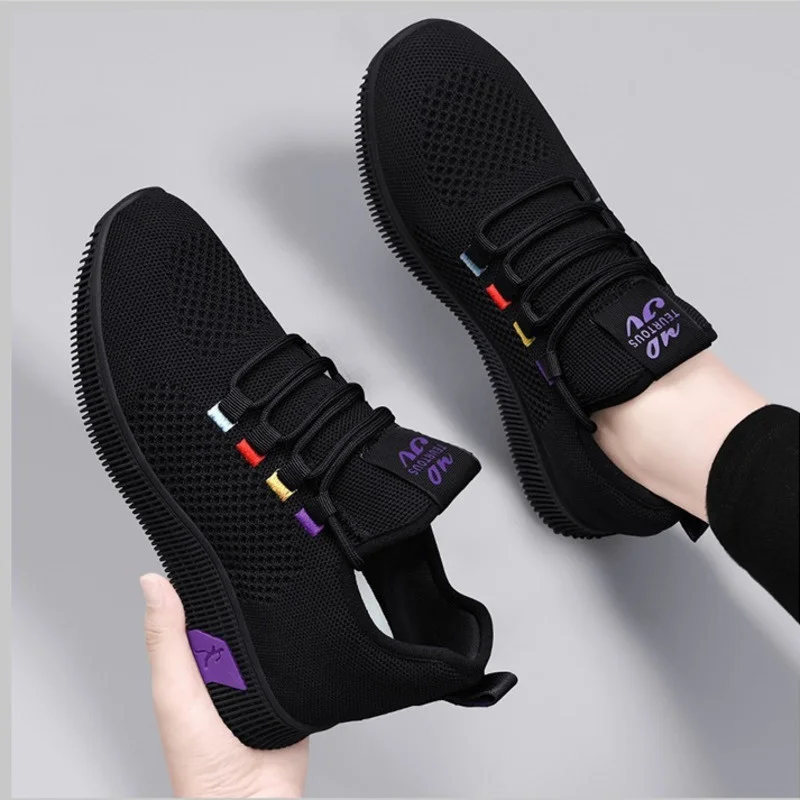 2022 New Woman Black Sneakers Women Casual Running Shoes Fashion Breathable Walking Mesh Flat Shoes Women Sapato Feminino Shoes