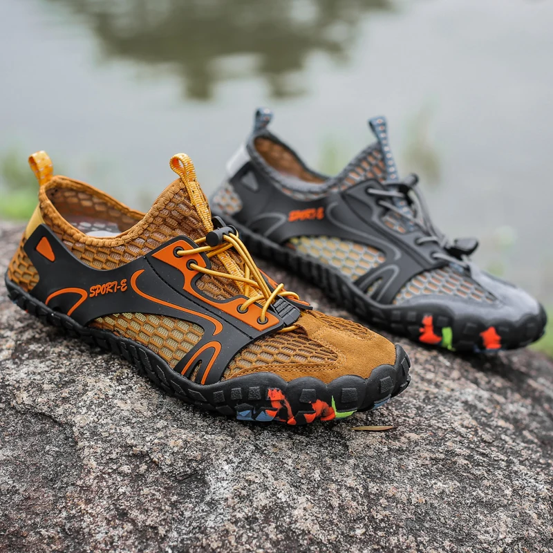 Hiking Shoes Waterproof Shoes Elastic Men Women Sneakers Shockproof Jogging Sneakers Outdoor Climbing Trekking Water Shoes Soft