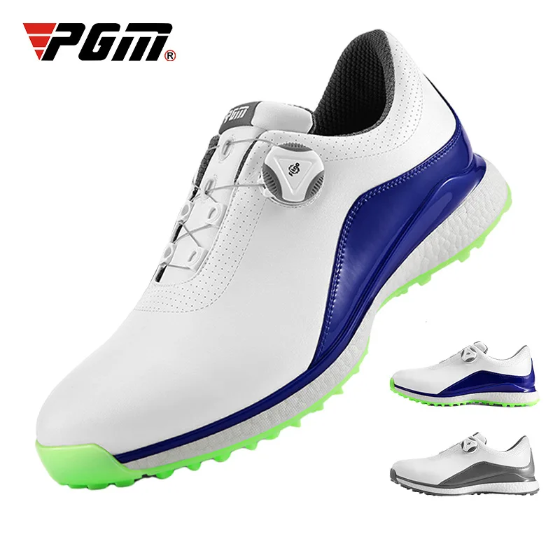 

PGM Mens Golf Shoes Men's Knob Shoelaces Sneakers Anti-side Slip Shoes Spikes Nail Popcorn Midsole Microfiber Leather XZ173