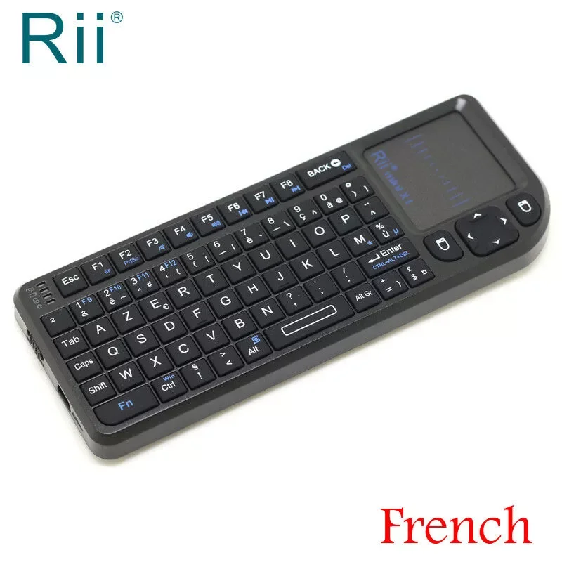 

Original Rii Mini X1 French(Azerty) Mini 2.4GHz Wireless Keyboard Air Mouse with TouchPad for Android TV Box/Mini PC/Laptop