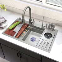 gun grey washbasin kitchen step sink large single sink stainless steel undercounter 0vercounter basin bathroom sink