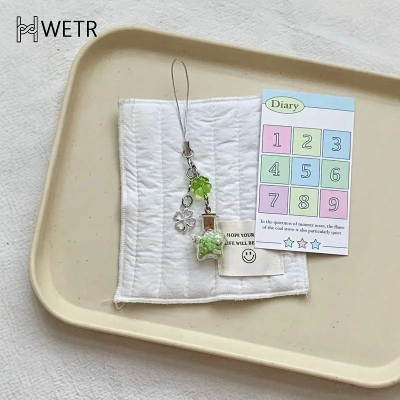 Очаровательная мода Lucky Four Leaf Clovers Бутылка желаний Подвеска для телефона из бисера Модный орнамент Брелок для мобильного телефона Ремешок Ремешок (art.: 3920cdf97661e) - 3920cdf97661e