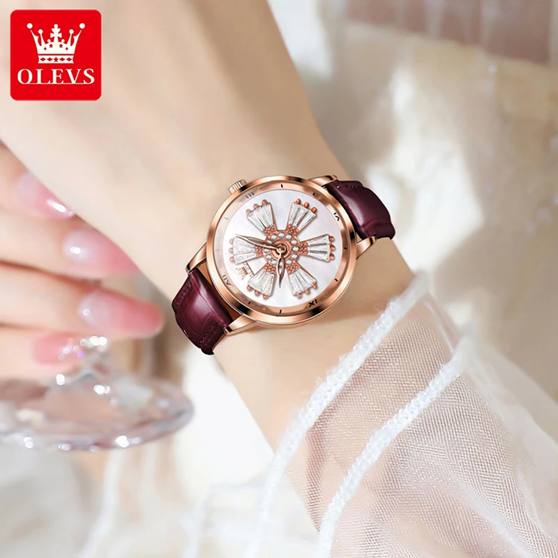 OLEVS 2023 New Time To Run Belt Quartz Women Watch High Quality Trend Womens Watches Casual Watch 30M Waterproof Reloj Mujer