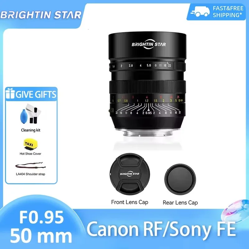 Фото Объектив Brightin Star 50mm F0.95 для полнокадровых камер, портретный, для Sony ZVE10, A7iii, A6400, Nikon Z, Canon RF, L-mount №1