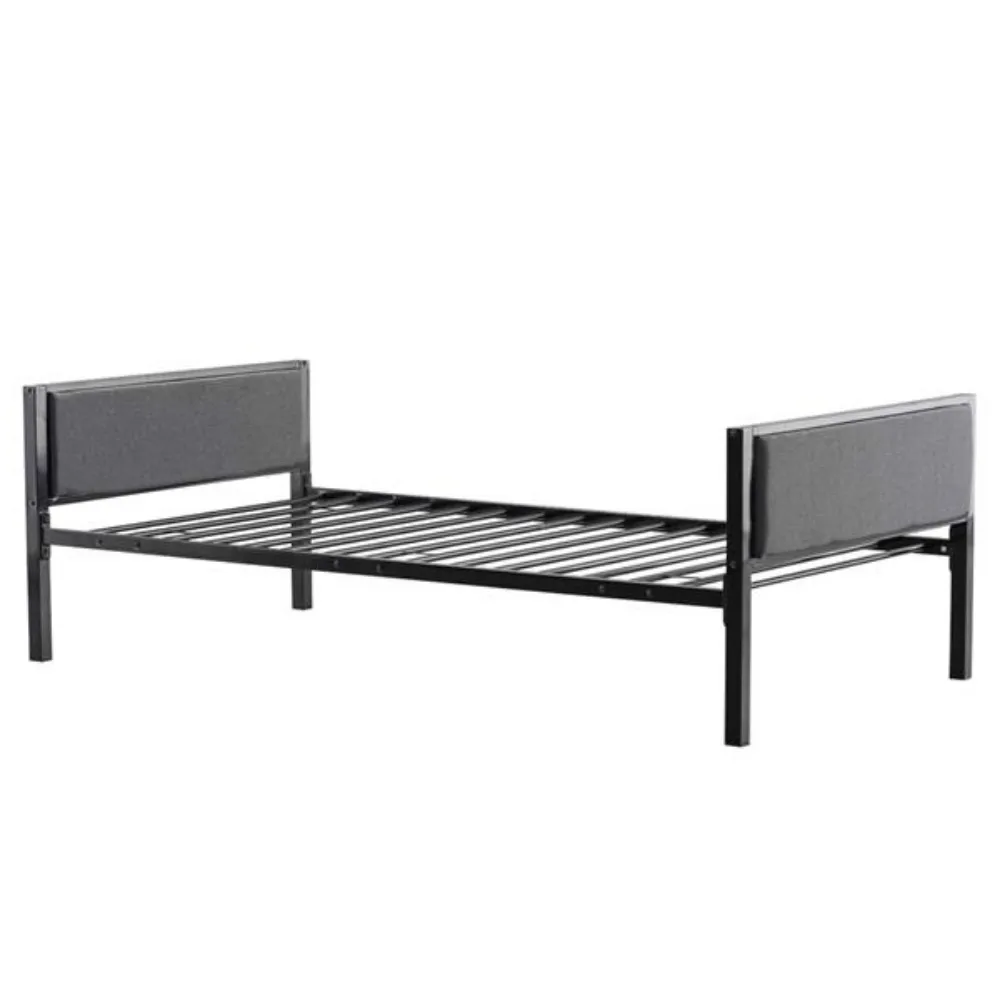 Simple Dark Gray Soft Cover Daybed Black Metal Bed Frames Twin Stylish And Modern Bedroom Furniture Us Stock