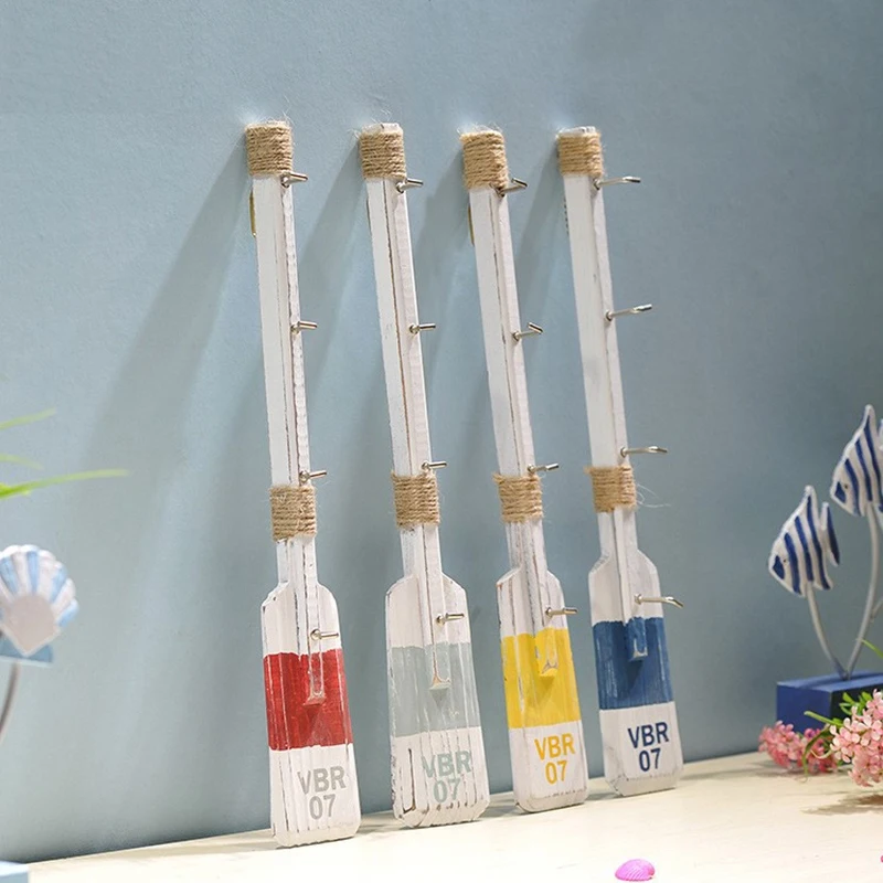 1 шт. 40 см морской деревянный весло настенный декор с крючками украшение крючки