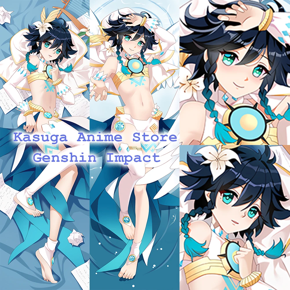 

Genshin Impact Venti Body Pillow Cover Cushions Dakimakura Anime Decorative pillows for sofa Pillowcase Cosplay Otaku Prop