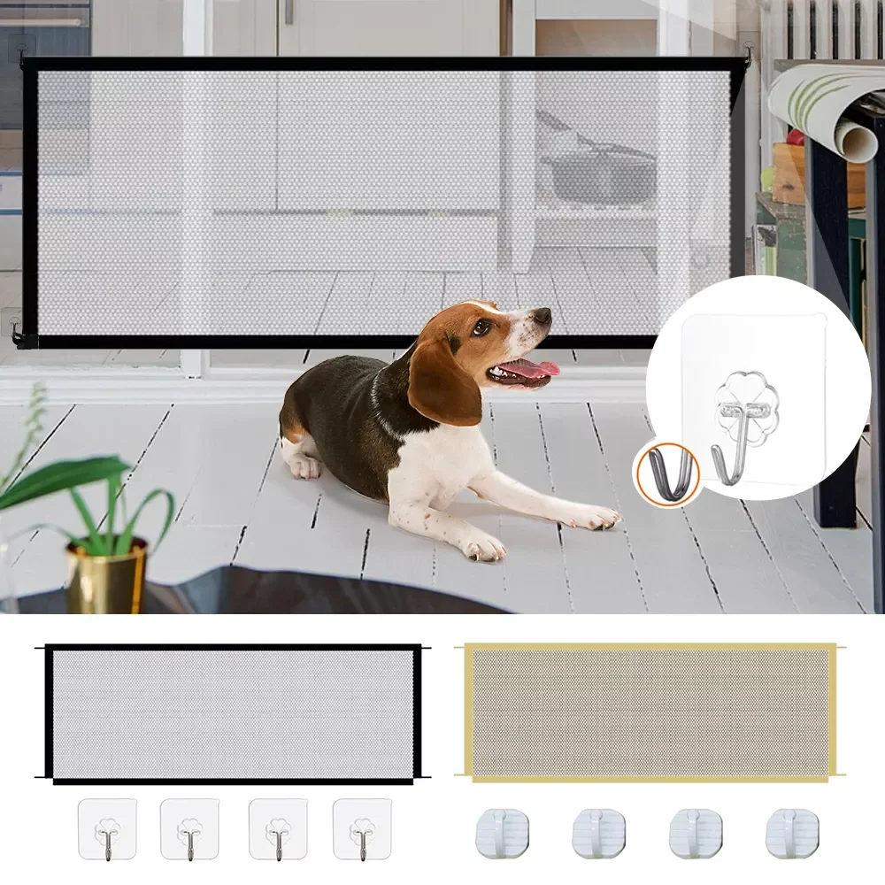 

New Pet Barrier Fences Portable Folding Breathable Mesh Dog Gate Pet Separation Guard Isolated Fence Dogs Baby Safety Fence
