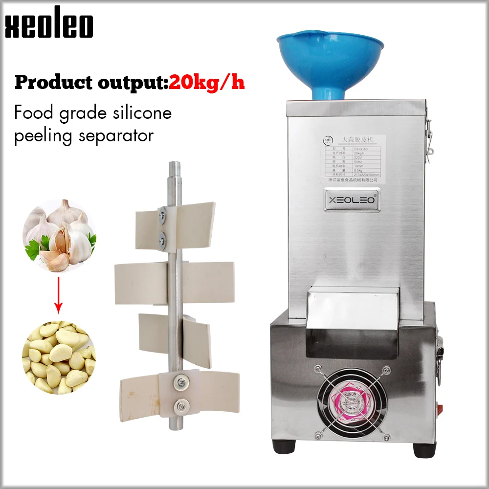 

XEOLEO Garlic peeling machine 20Kg/H Garlic peeler Garlic skin peeling Maker Stainless steel Electric Food processor 180W 220V