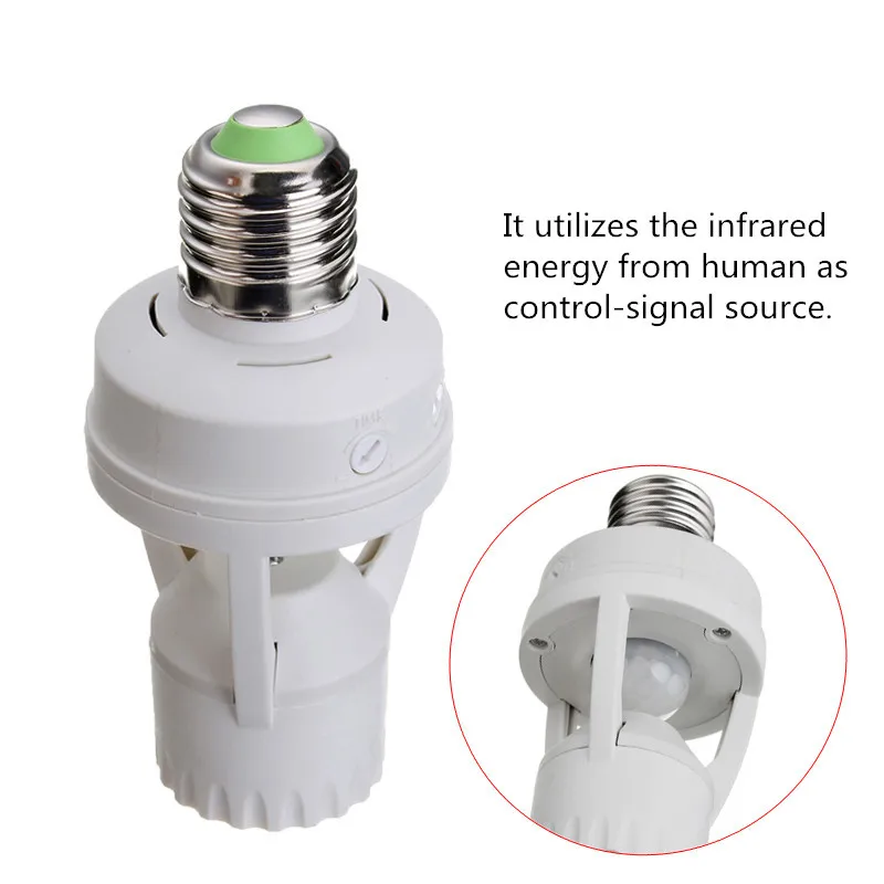 

E27 LED Lamp Holder AC 110V 220V PIR Sensor Switch Motion Detector EU/UK Standard Light Holder for Corridor Stairs Led Bulb