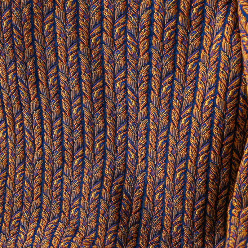 Полиэстер плетеная ткань коса из пшеничных ушей оранжево-синяя