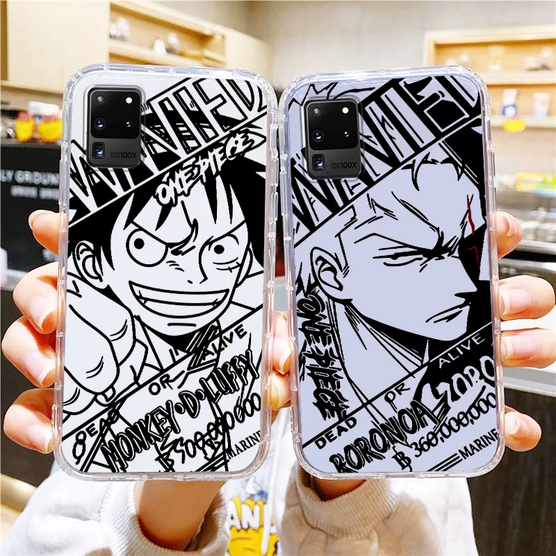 

Dark Comics One Piece Art Phone Case For Samsung A73 A70 A20 A10 A8 Note 20 10 9 Ultra Lite F23 M52 M21 j8 j7 j6 Transparent
