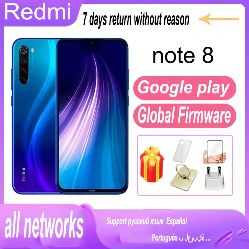 

Xiaomi Redmi Note 8 4G Global version smartphone global rom Snapdragon 665 48MP 4000mAh 18W Fast Charge