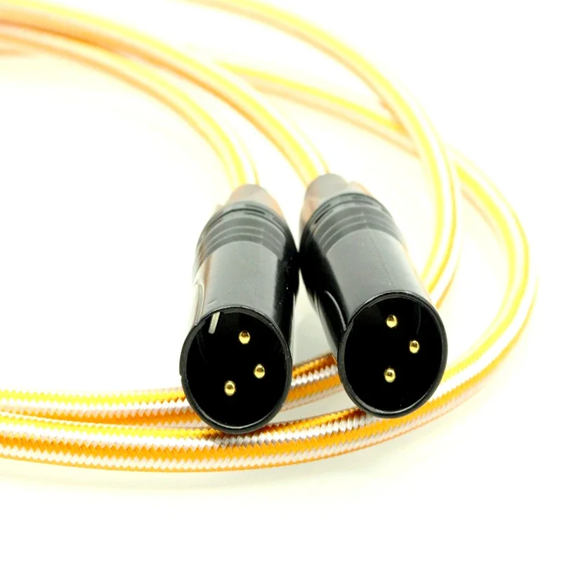 Фото 2-жильный посеребренный кабель XLR, 2-штырьковый и 2-гнездовой XLR разъем, Hi-Fi аудио усилитель, сбалансированный кабель №4