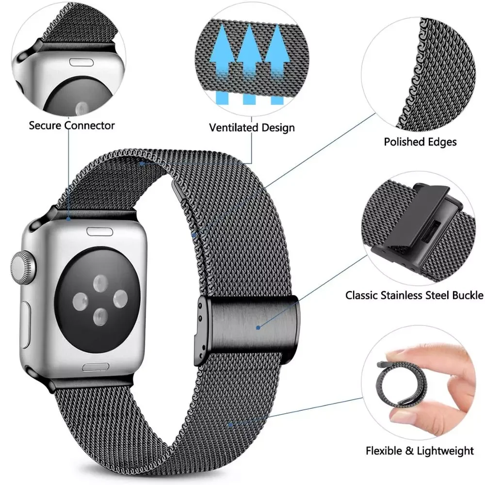 Strap For Apple watch band 44mm 40mm 42mm 38mm Metal Stainless steel bracelet correa belt for Apple Watch 6 5 4 3 SE 7 45mm 41mm