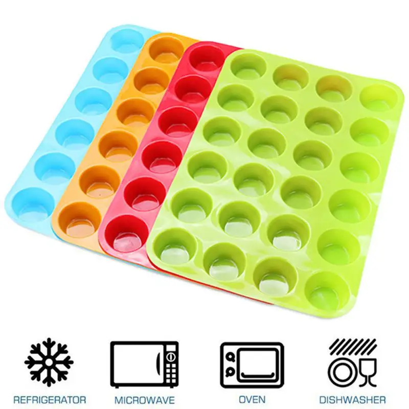 

Mold Mini Muffin Cup 24 Cavity Silicone Soap Cookies Cupcake Bakeware Pan Tray Mould Home DIY Cake Mold Kitchen Tools