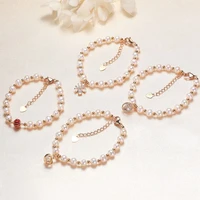 natural freshwater pearl bracelet for women fashion white color 5 5 6mm party birthday charm jewelry gift
