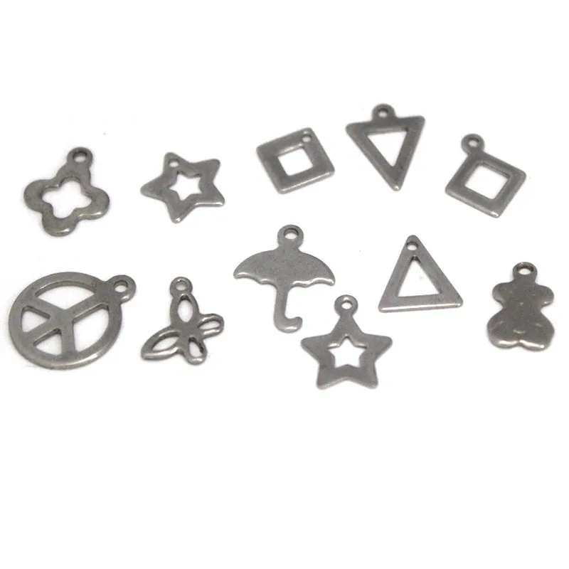 

50pcs Stainless Steel Triangle Animal Charms Star Pendant for DIY Jewelry Making Necklaces Findings Crafts Bracelets Accessories