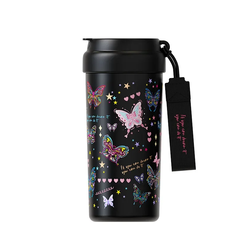 Кофейная чашка-бабочка термос из нержавеющей стали с керамическим вкладышем