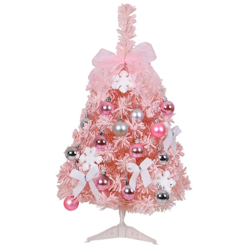 

Mini Christmas Tree Small Christmas Tree Artificial Tabletop Christmas Tree with Lights Ornamental Balls Pine Cone