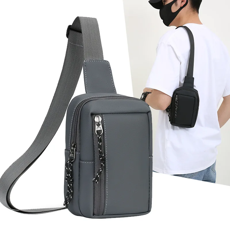 2022 New Leisure Commuter Male Shoulder Bag Simple Fashion Chest Bag Travel Mobile Phone  Diagonal Span Bag