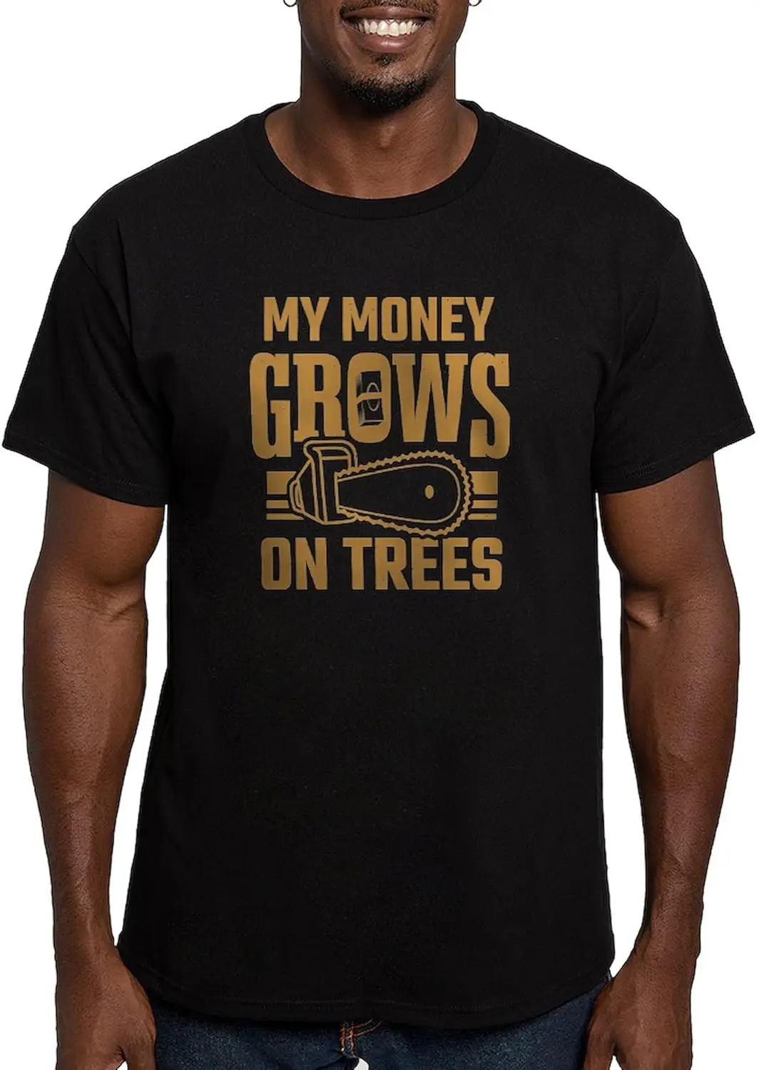 CafePress My Money Grows On Trees Tree Worker Арбори Футболка Мужская приталенная футболка с