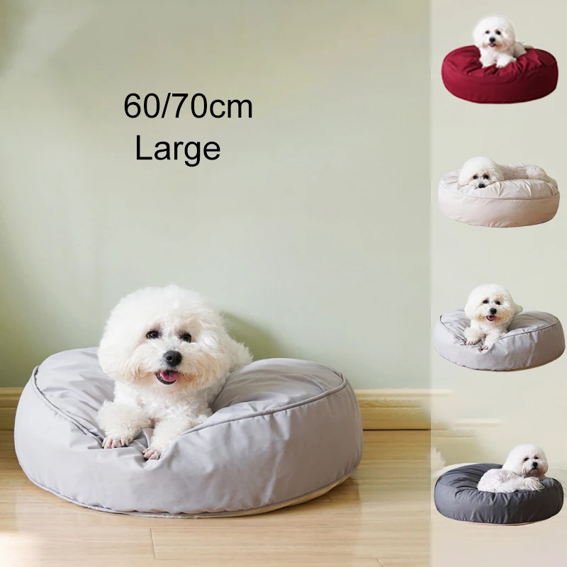 

60/70cm Big Round Pet Bed Moisture-proof Dustproof Keep Warm for Small Large Cats Dog Bed High Elasticity Detachable Kittty Mat