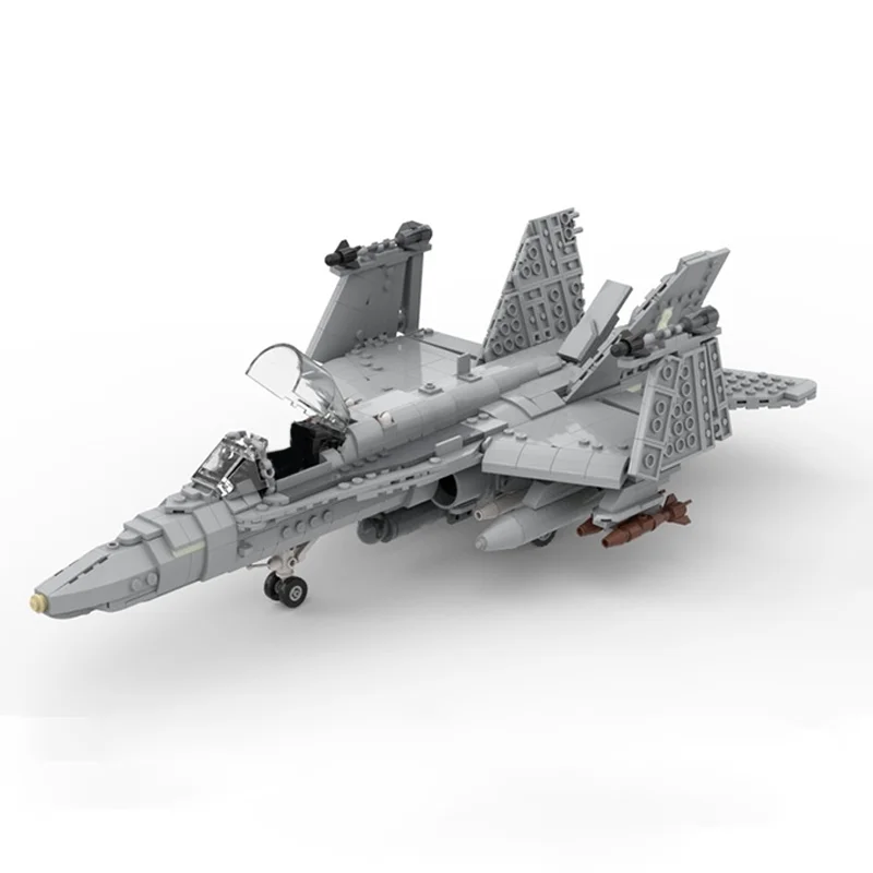 Фото 935 шт. MOC War Series McDonnell Douglas F-18C модель самолета, строительные блоки, штабелируемые кирпичи, креативные игрушки, подарок для детей, образовательные №1