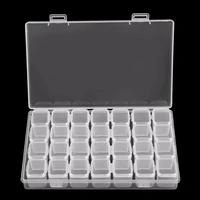 28 slots clear plastic empty storage box for nail art manicure tools holder z505 jewelry beads display storage case organizer