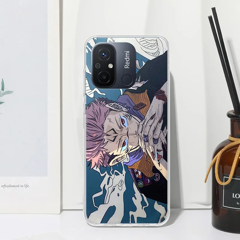 Японский чехол для телефона аниме Jujusu-Kaisen Xiaomi Redmi 12C 12 10C 10A 10 9C 9A 9T 9 8A 8 7A 7 6A 6 Pro K70 K40 K20