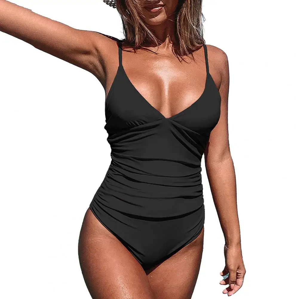 

Женский слитный купальник, сексуальный купальник с открытой спиной и V-образным вырезом, летняя пляжная одежда, облегающий купальный костюм, Размеры S ~ XXL